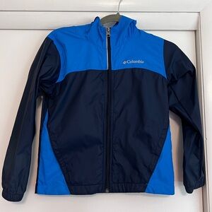 Columbia Blue and Navy Hooded Lightweight Jacket Boys 8